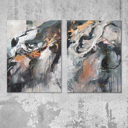 Abstract diptych / 100x70 cm